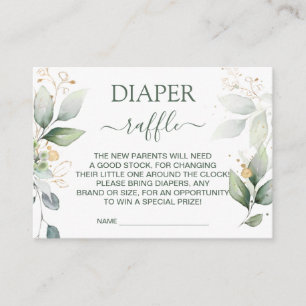 Carte D'accompagnement Aquarelle feuillage vert et or Feuillage de couche