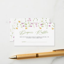 Aquarelle Fleur sauvage Baby shower Déchets Raffin