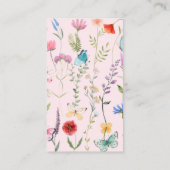 Carte D'accompagnement Aquarelle Fleur sauvage Déchet rose (Dos)