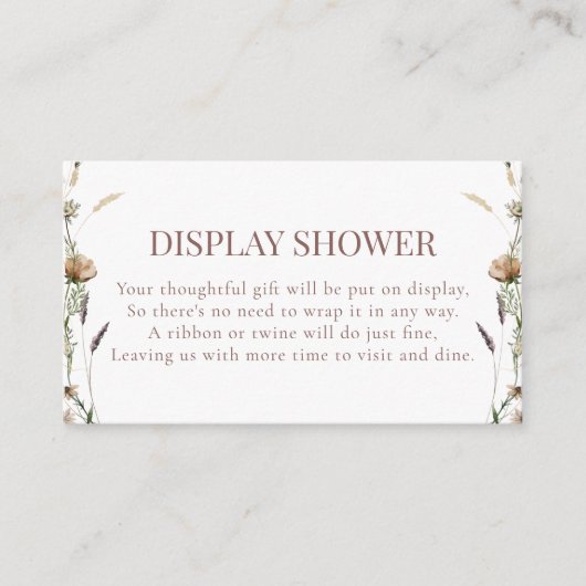 Carte D'accompagnement Aquarelle Fleur sauvage douche à affichage nuptial (Devant)