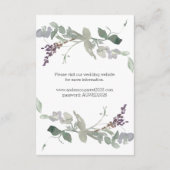 Carte D'accompagnement Aquarelle Fleur sauvage Lavender Floral (Dos)