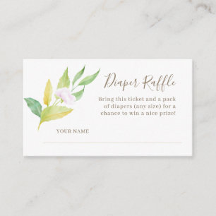 Carte D'accompagnement Aquarelle Fleur Twig Baby shower Déchets Raffin