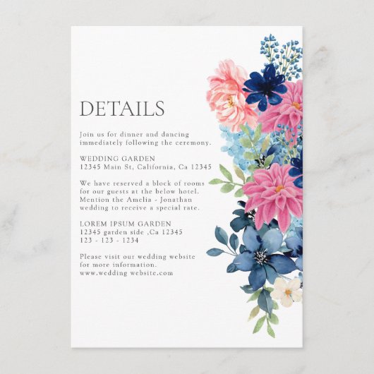 Carte D'accompagnement Aquarelle fleurie printemps botanique détails de m (Devant)