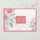 Carte D'accompagnement aquarelle fleurie rose mariage (Dos)