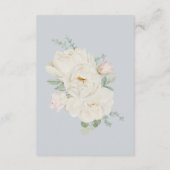 Carte D'accompagnement Aquarelle fleurs blanches, bleu pâle (Dos)