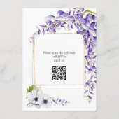 Carte D'accompagnement Aquarelle Fleurs de bactéries QR Code Mariage (Dos)
