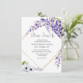 Carte D'accompagnement Aquarelle Fleurs de bactéries QR Code Mariage (Debout devant)