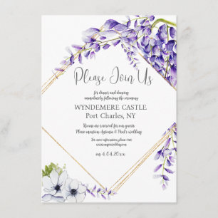 Carte D'accompagnement Aquarelle Fleurs de bactéries QR Code Mariage