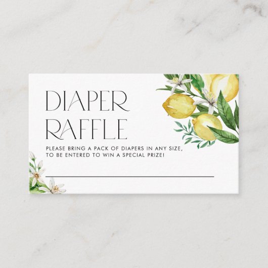 Carte D'accompagnement Aquarelle Fleurs de citron et de citron Raffin de  (Devant)