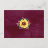 Carte D'accompagnement Aquarelle Fleurs de soleil Floral Bordure Hébergem (Dos)