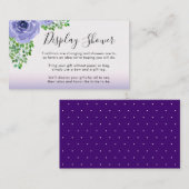 Carte D'accompagnement Aquarelle Fleurs pourpres | Afficher la douche (Devant / Derrière)