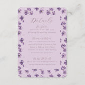 Carte D'accompagnement Aquarelle Fleurs rustiques Purple Détails du Maria (Devant)