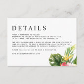 Carte D'accompagnement Aquarelle Fleurs tropicales et détails de verdure (Devant)