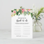 Carte D'accompagnement Aquarelle Fleurs tropicales L'âge de la mariée (Debout devant)