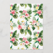 Carte D'accompagnement Aquarelle Fleurs tropicales Mariages (Dos)