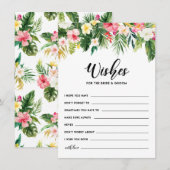 Carte D'accompagnement Aquarelle Fleurs tropicales Mariages (Devant / Derrière)