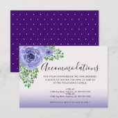 Carte D'accompagnement Aquarelle Fleurs violettes Détails hébergement (Devant / Derrière)