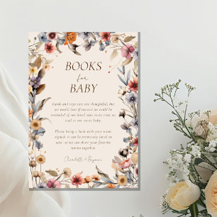 Carte D'accompagnement Aquarelle Floral Beige Baby shower Livres Pour Béb
