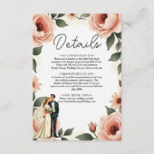 Carte D'accompagnement Aquarelle Floral Blush Rose Bride et Mariage de ch (Devant)