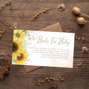 Carte D'accompagnement Aquarelle Floral Book Demande de Baby shower