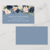 Carte D'accompagnement Aquarelle Floral Dusty Mariage Registre (Devant / Derrière)