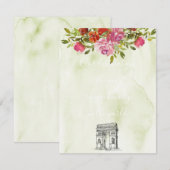 Carte D'accompagnement Aquarelle Floral Mariage Arc français (Devant / Derrière)