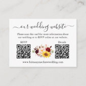 Carte D'accompagnement Aquarelle Floral mixte 2 QR RSVP Détails (Devant)