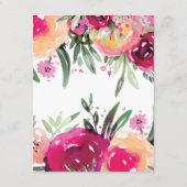 Carte D'accompagnement Aquarelle Floral Rose Détails du Mariage (Dos)