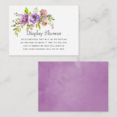 Carte D'accompagnement Aquarelle Floral Spring Baby Display Douche (Devant / Derrière)