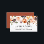 Carte D'accompagnement Aquarelle Floral Terracotta Registre Mariage<br><div class="desc">Moderne Elégant aquarelle Mariage Floral Registre Insérez la carte inclut de belles fleurs d'automne. Roses oranges,  roses de pêche,  roses dorés,  roses roses roses,  succulents couleur prune,  roses blanches,  feuilles d'eucalyptus et autres plantes botaniques. Retour En Terracotta.</div>