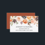 Carte D'accompagnement Aquarelle Floral Terracotta Registre Mariage<br><div class="desc">Moderne Elégant aquarelle Mariage Floral Registre Insérez la carte inclut de belles fleurs d'automne. Roses oranges,  roses de pêche,  roses dorés,  roses roses roses,  succulents couleur prune,  roses blanches,  feuilles d'eucalyptus et autres plantes botaniques. Retour En Terracotta.</div>