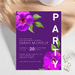 Carte D'accompagnement Aquarelle Florale Bat mitzvah violet gras moderne<br><div class="desc">Soyez fier, réjouissez-vous et célébrez cette étape de votre Bat mitzvah préféré avec cette insert sophistiquée et personnalisée avec des informations supplémentaires à votre événement! Une aquarelle chic, étonnante et violette rose avec un type de serif simple et moderne recouvre un arrière - plan de prune violet foncé. Personnalisez le...</div>