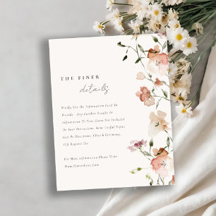 Carte D'accompagnement Aquarelle florale Blush Meadow Détails sur le Mari
