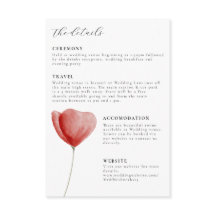 Aquarelle florale rouge mariages fixes détails