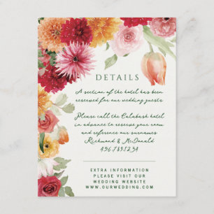 Carte D'accompagnement Aquarelle Florales Vert Sauge Mariage de Jardin