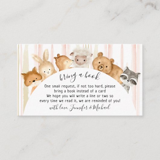 Carte D'accompagnement Aquarelle Forêt célèbre Bébé Animaux Apportent un (Devant)