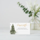 Carte D'accompagnement Aquarelle Forêt d'hiver Roulette de papier doré (Debout devant)