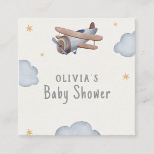 Carte D'accompagnement Aquarelle Grise Et Beige Baby shower