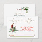 Carte D'accompagnement Aquarelle Hiver Botanique Doré Raffin (Devant / Derrière)