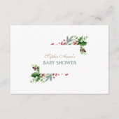 Carte D'accompagnement Aquarelle Hiver Botanique Doré Raffin (Dos)