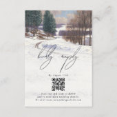Carte D'accompagnement Aquarelle Hiver Mariage paysage neige (Devant)