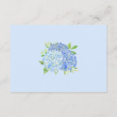 Carte D'accompagnement Aquarelle Hydrangea Blue Floral Hébergements (Dos)