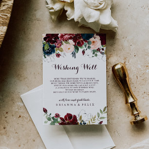 Carte D'accompagnement Aquarelle Illustré Mariage de automne Wishing well