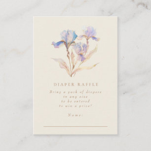 Carte D'accompagnement Aquarelle Iris Baby shower Déchets Raffin