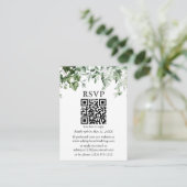 Carte D'accompagnement Aquarelle Ivy Ferns Sage Vert Mariage QR RSVP (Debout devant)