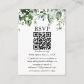 Carte D'accompagnement Aquarelle Ivy Ferns Sage Vert Mariage QR RSVP (Devant)