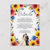 Carte D'accompagnement Aquarelle Jardin Floral Couple Mariage été (Devant)