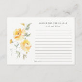 Carte D'accompagnement Aquarelle jaune Rose de fleurs Conseils pour coupl (Devant)
