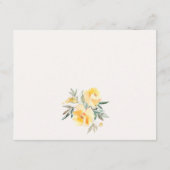 Carte D'accompagnement Aquarelle jaune Rose Flower Bunch Mariage Détails (Dos)