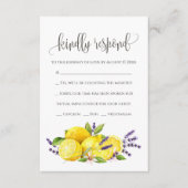 Carte D'accompagnement Aquarelle Lavande de citron Boho RSVP (Devant)